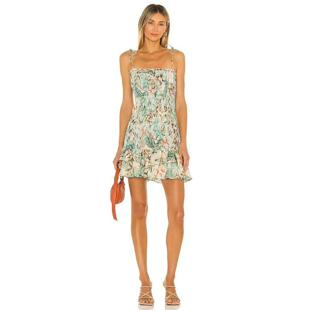 Significant Other Margot Smocked Pastel Floral Mini Dress Coquette Girl Feminine - Picture 3 of 14